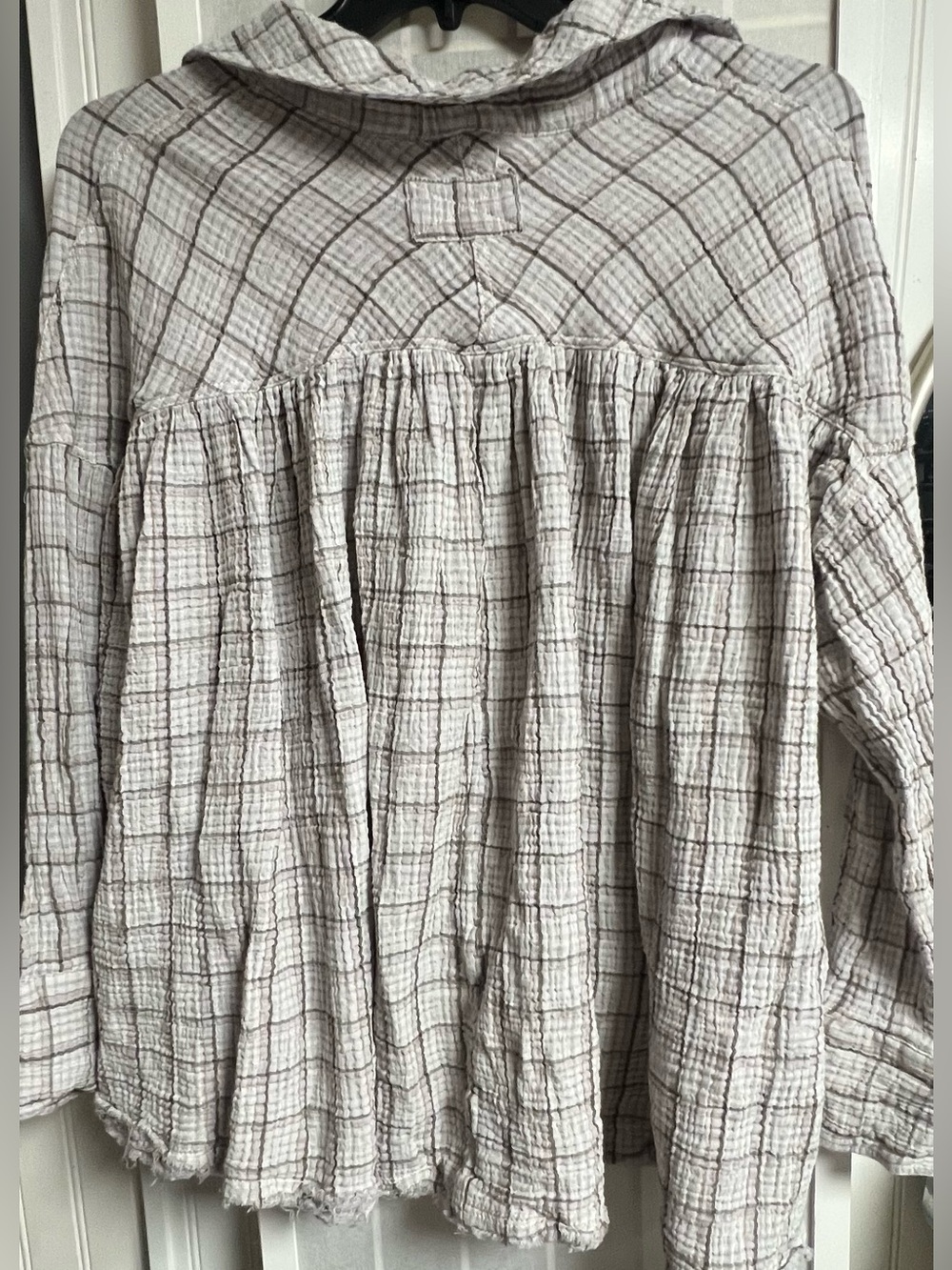 Free People We The Free Cardiff Plaid Tunic Shirt Top Gauzy Size Medium - Picture 7 of 7